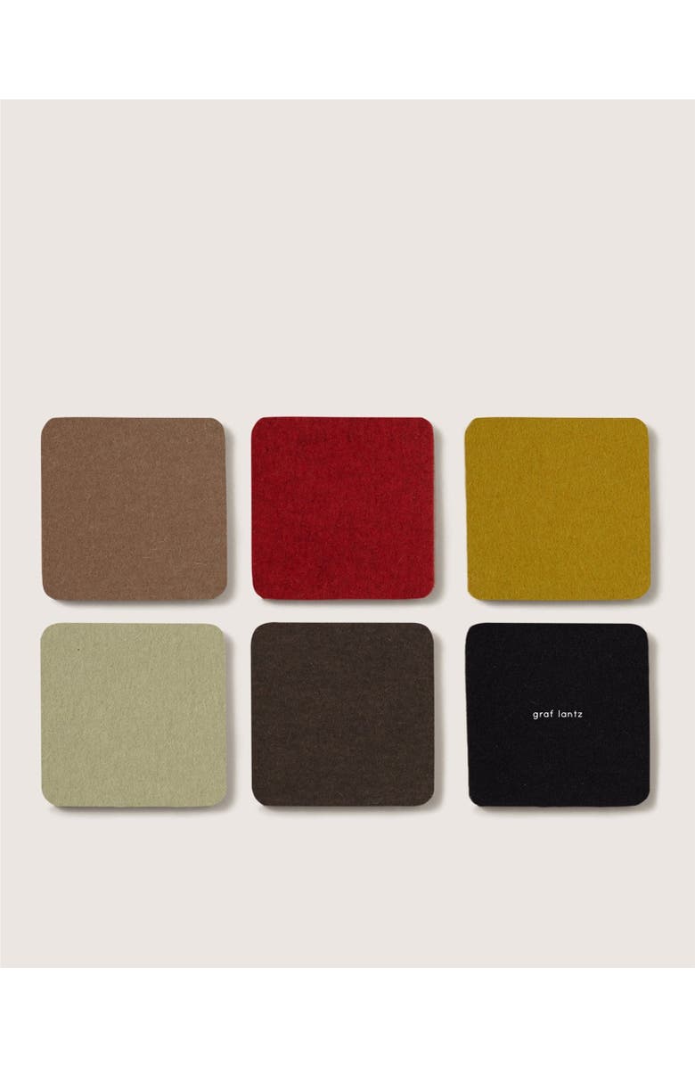 Graf Lantz Bierfilzl Merino Wool Square Coaster Multi 6 Pack, Main, color, Wander