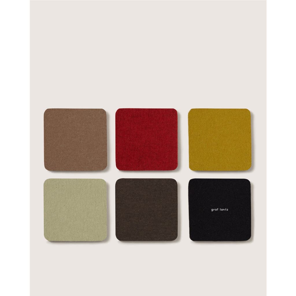 Graf & Lantz Graf Lantz Bierfilzl Merino Wool Square Coaster Multi 6 Pack In Multi