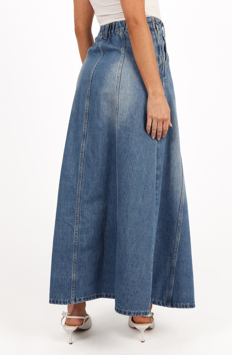 Petal & Pup Gwen Paneled Denim Maxi Skirt, Alternate, color, Mid Wash Denim