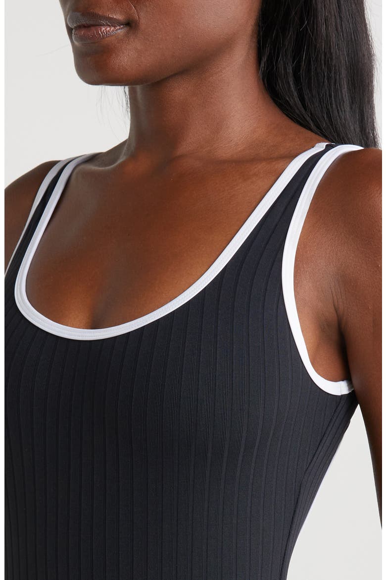 Annemarie Rib One-Piece Swimsuit, Alternate, color, BLACKOUT