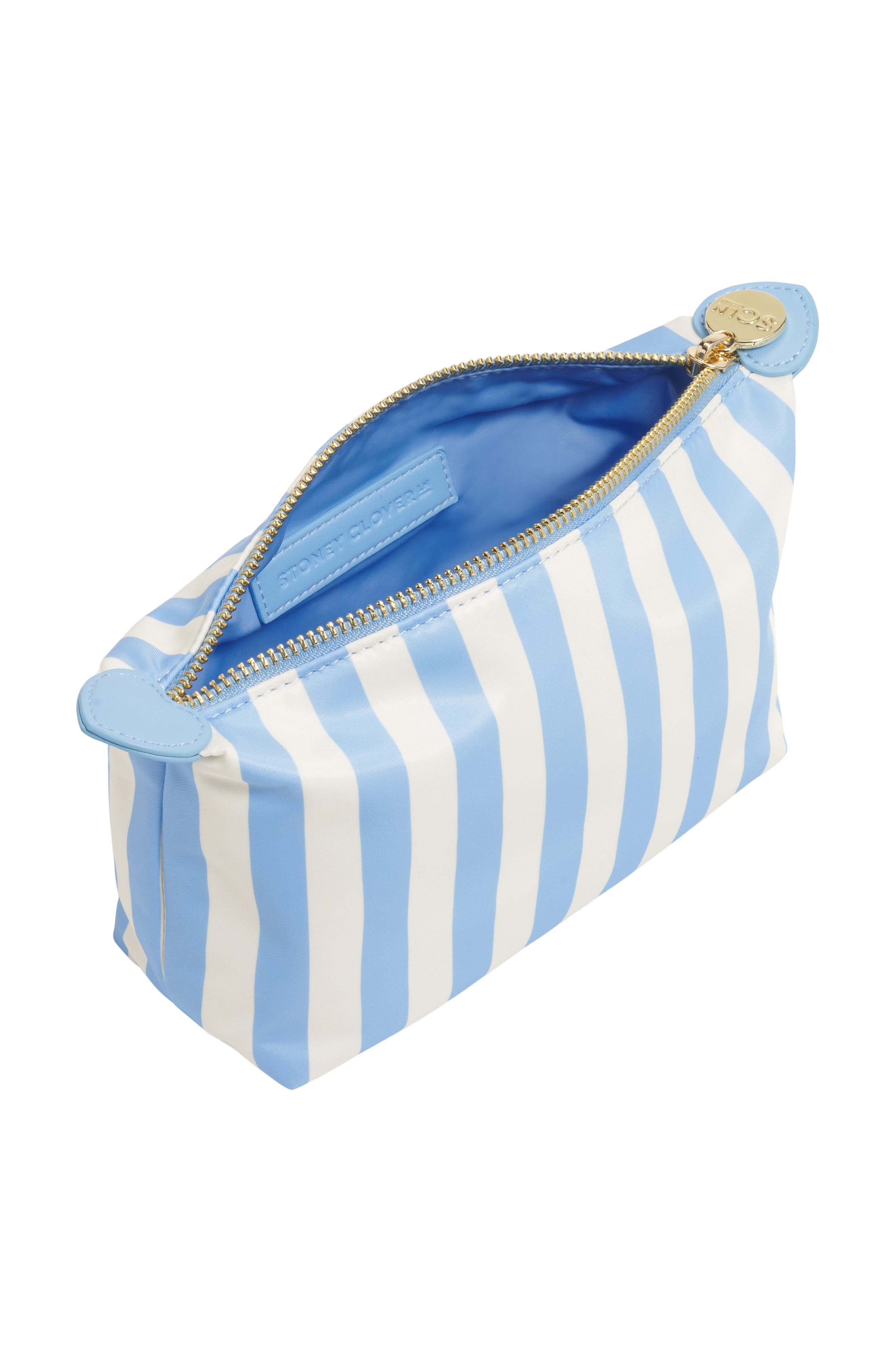 Stoney Clover Lane Small Stripe Nylon Pouchette, Alternate, color, Periwinkle Stripes