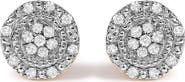 Haus of Brilliance 10K Yellow Gold 1/7 Cttw Diamond Beaded Halo Stud Earrings