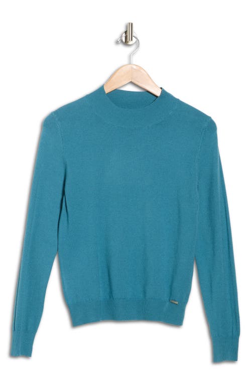 T Tahari Mock Neck Sweater In Blue