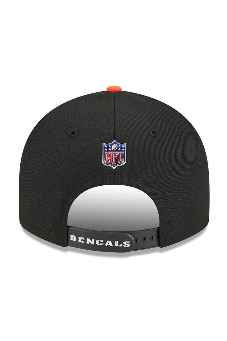 Men's New Era  Black/Orange Cincinnati Bengals 2026 NFL Draft On Stage Pre-Curved 9FIFTY Snapback Hat, Alternate, color, Black