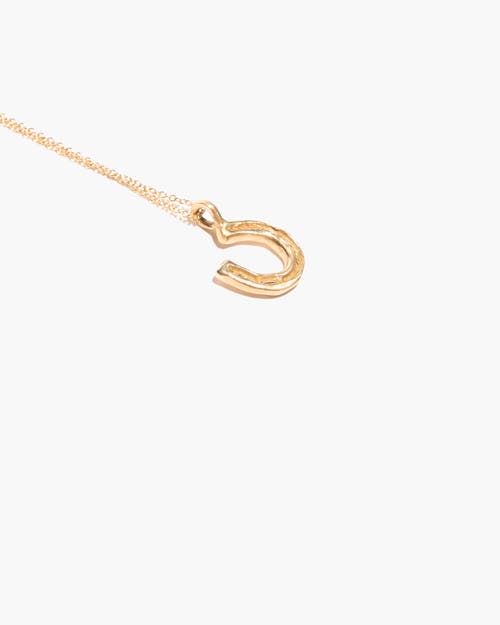 Odette New York Horseshoe Necklace In Brass