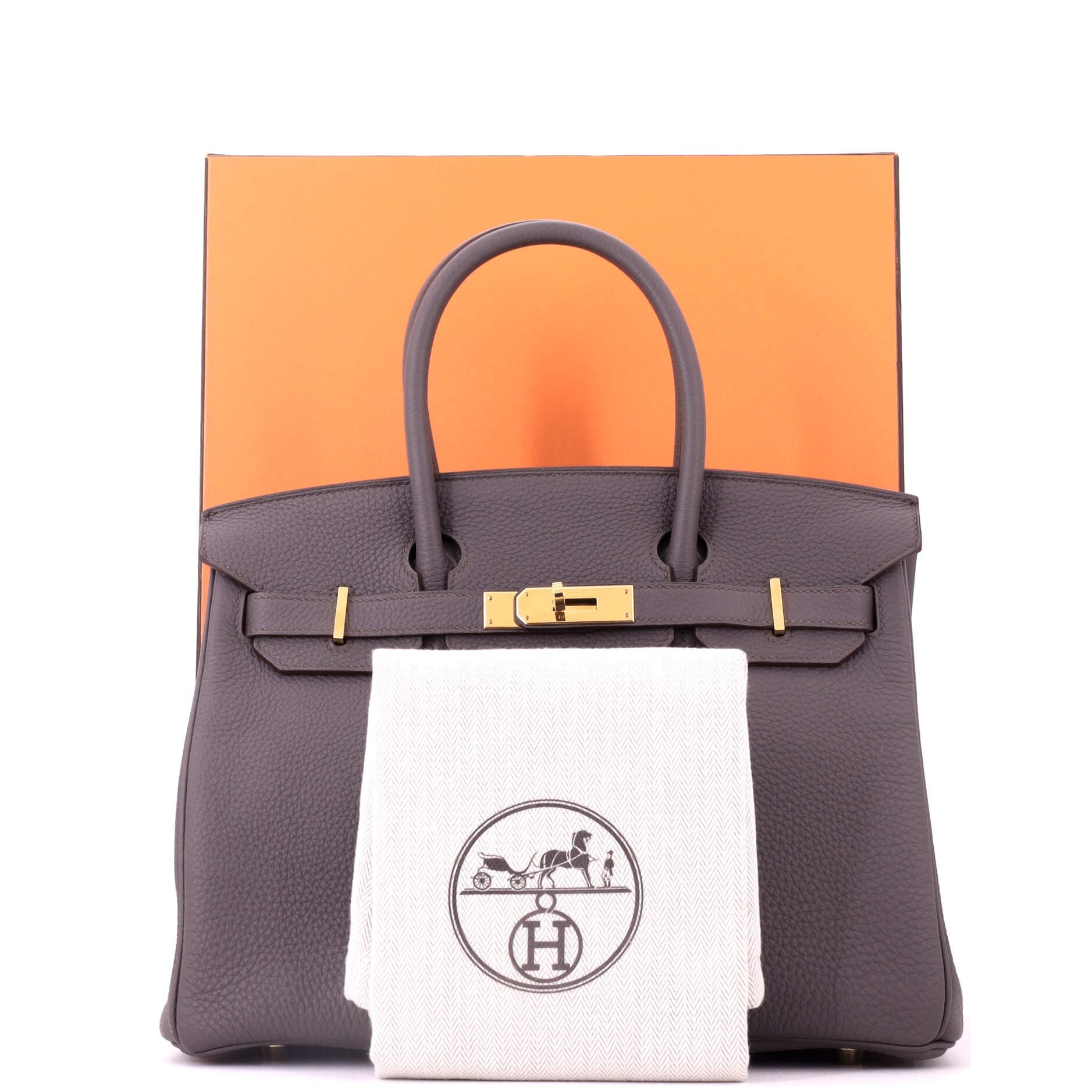 Pre-Owned Hermes Birkin Handbag Grey Togo with Gold Hardware 30, Alternate, color, Etain