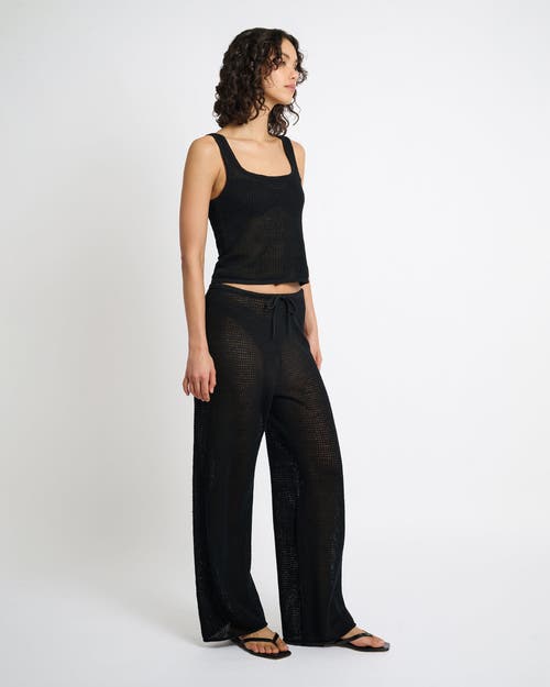 Onia Linen Knit Drawstring Pant In Black
