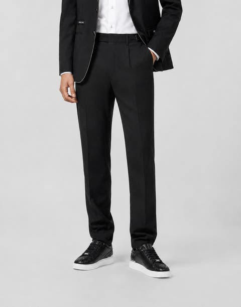 Chinos Trousers Contrast Stitching Men