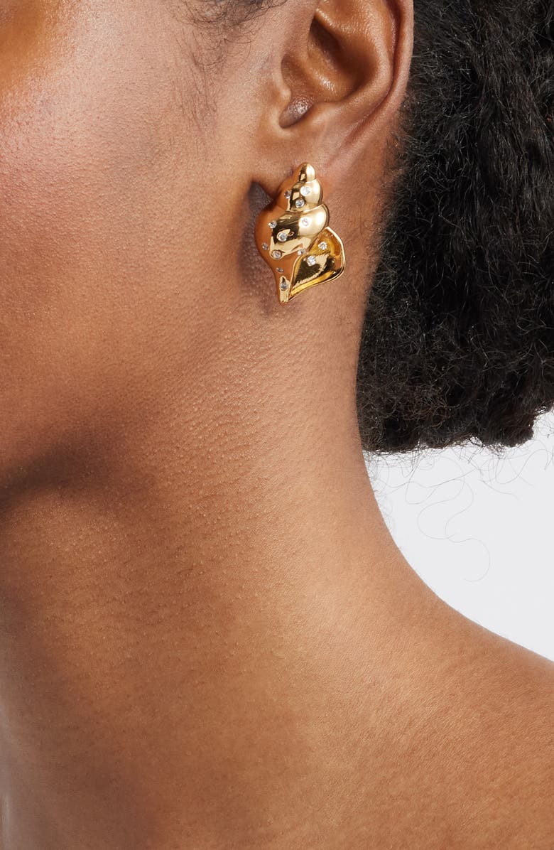 FRASIER STERLING Anguilla Shell Earrings, Alternate, color, Gold