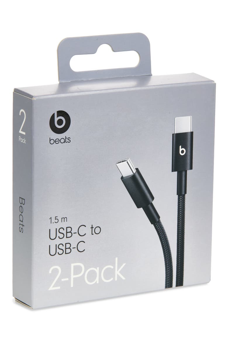 2-Pack USB-C to USB-C Woven Cable, Main, color, BLACK