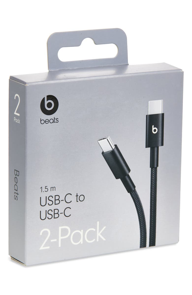 Beats by Dr. Dre<sup>™</sup> 2-Pack USB-C to USB-C Woven Cable, Main, color, Black