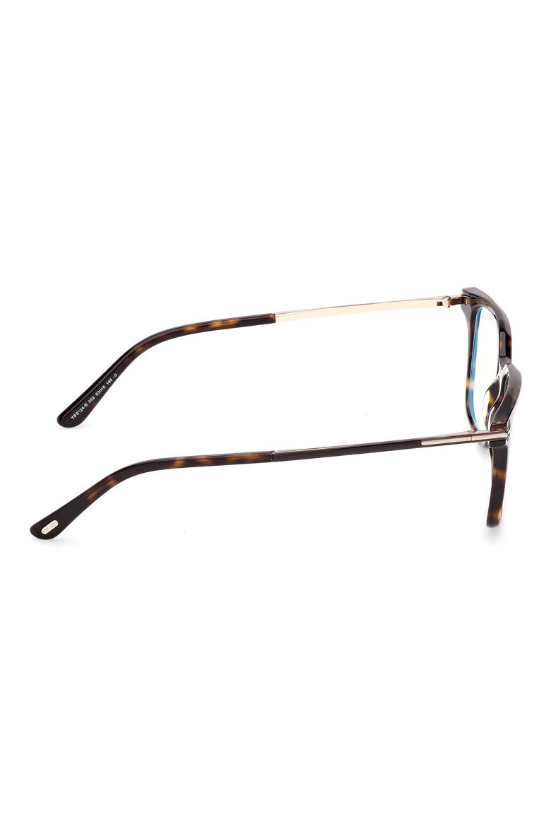 53mm Square Optical Glasses, Alternate, color, SHINY DARK HAVANA / ROSE GOLD