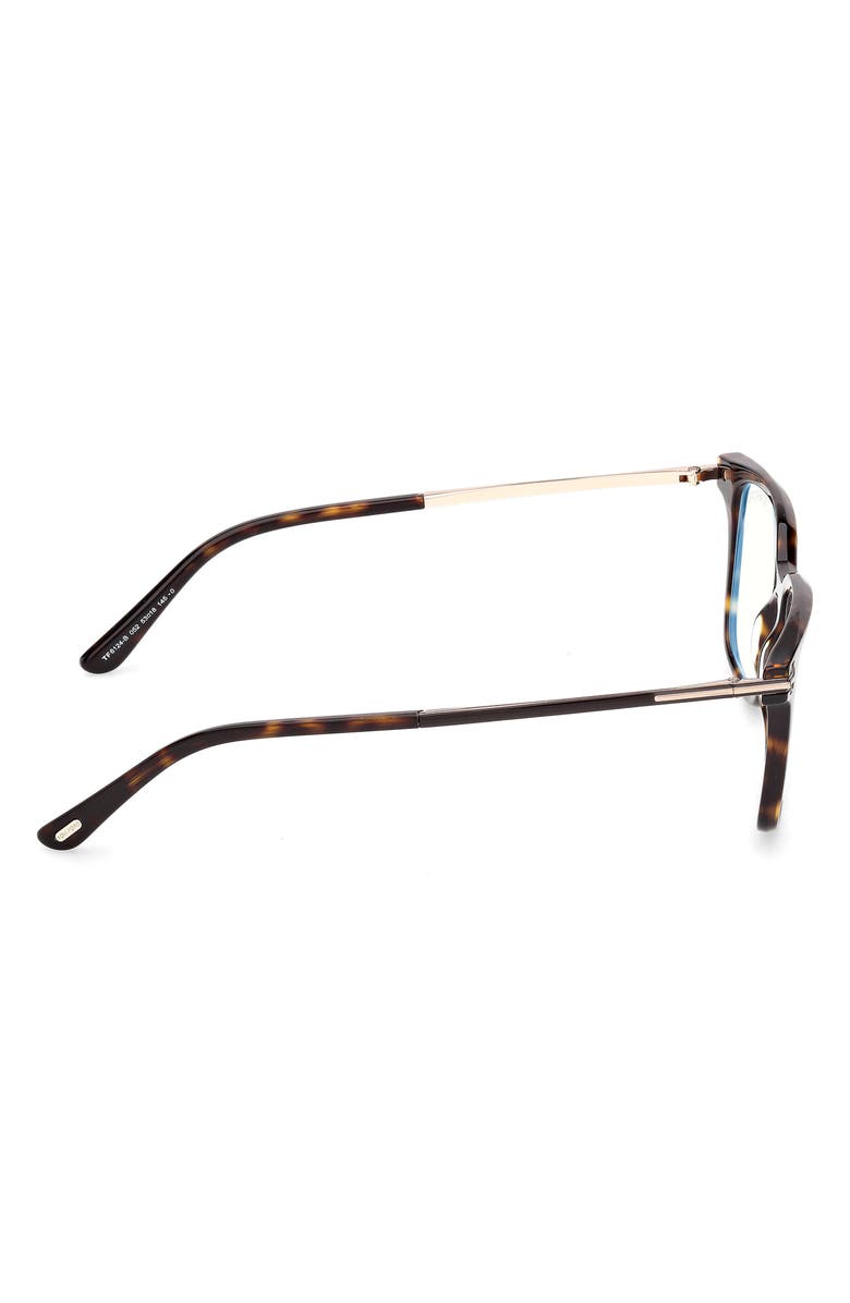 TOM FORD 53mm Square Optical Glasses, Alternate, color, Shiny Dark Havana / Rose Gold