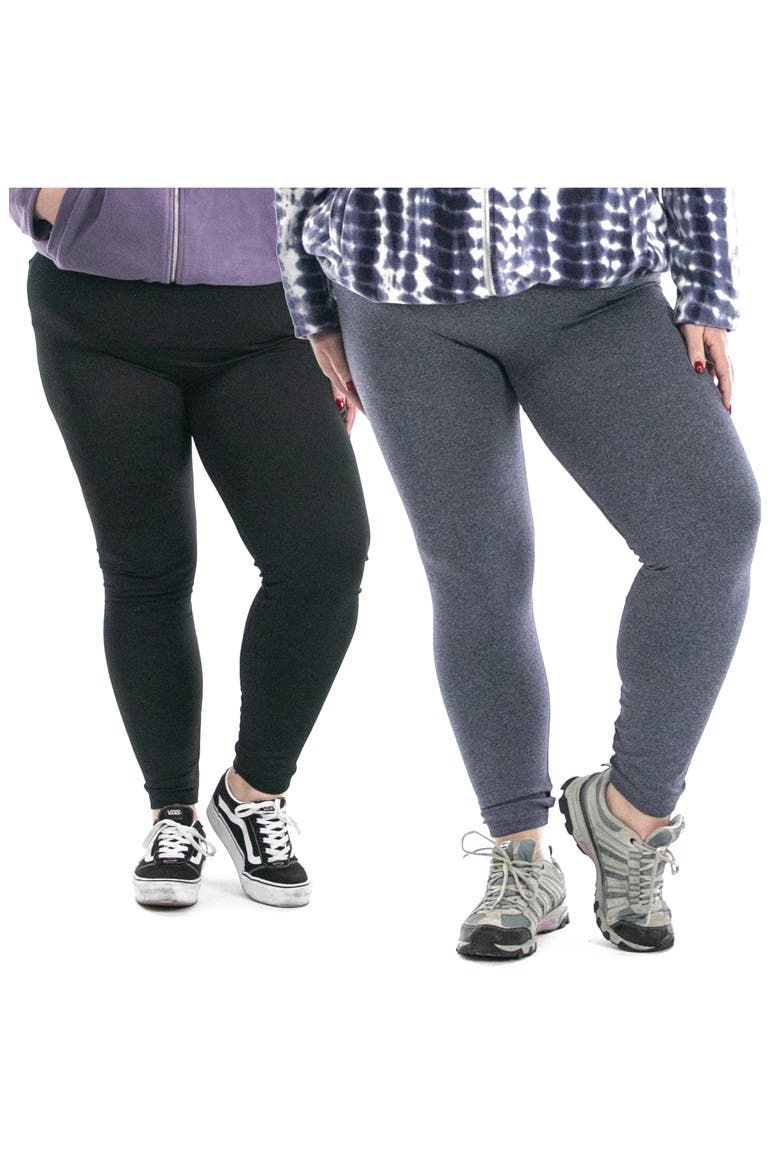 2-Pack Leggings, Main, color, CHARCOAL/ BLACK
