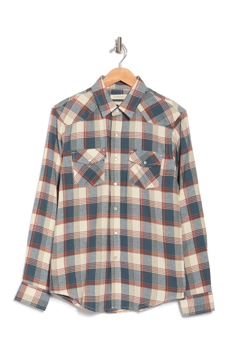 COASTAL Norwalk Brushed Cotton Flannel Shirt, Alternate, color,