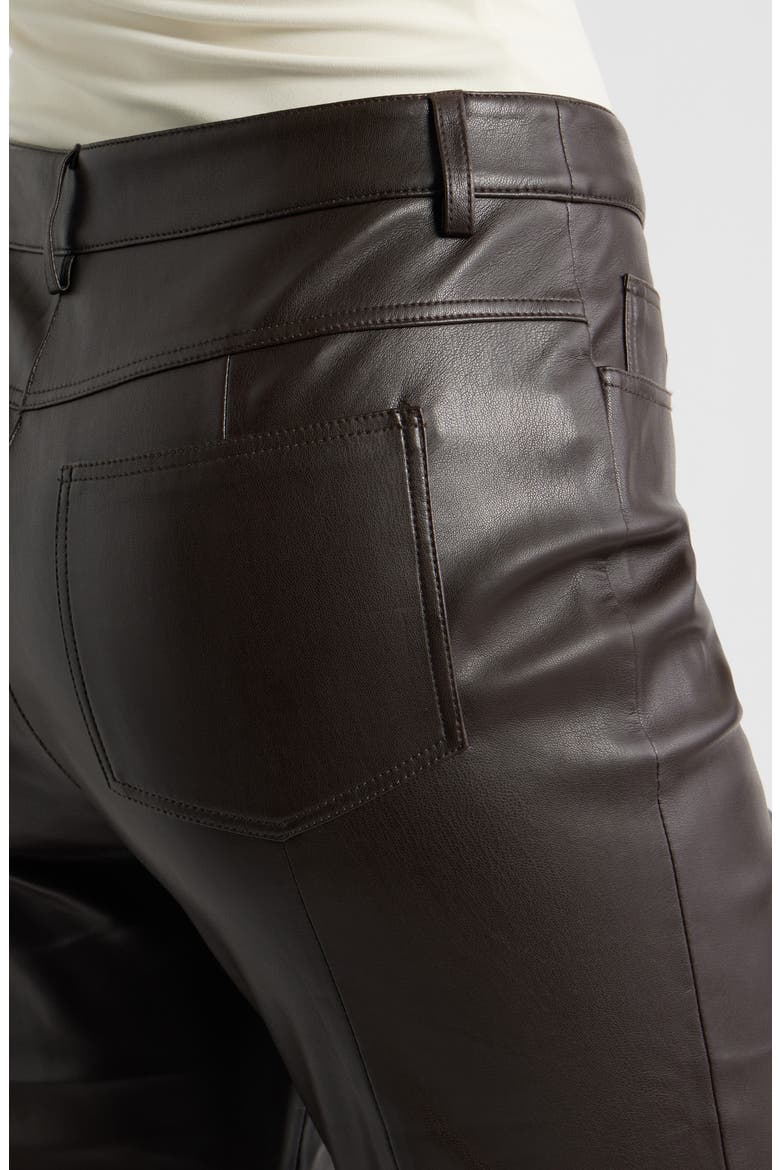 Connie Flared Faux Leather Pants, Alternate, color, CHOCOLATE