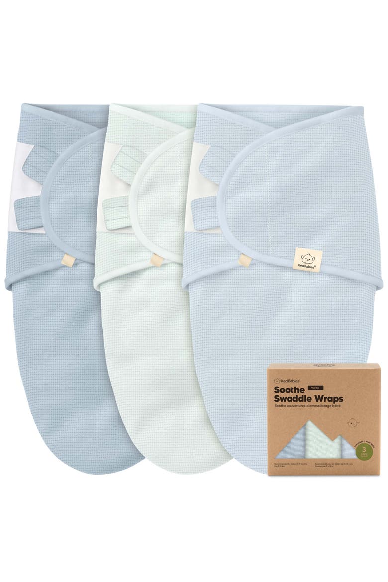 3-Pack Soothe (Wren) Swaddle Wraps, Main, color, Glacier