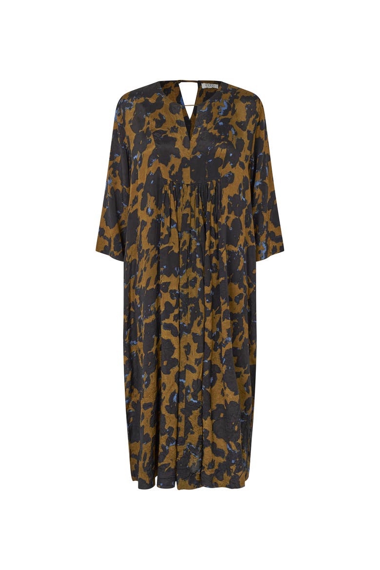 MaNadyne V-Neck A-Shape Midi Dress, Alternate, color, Breen