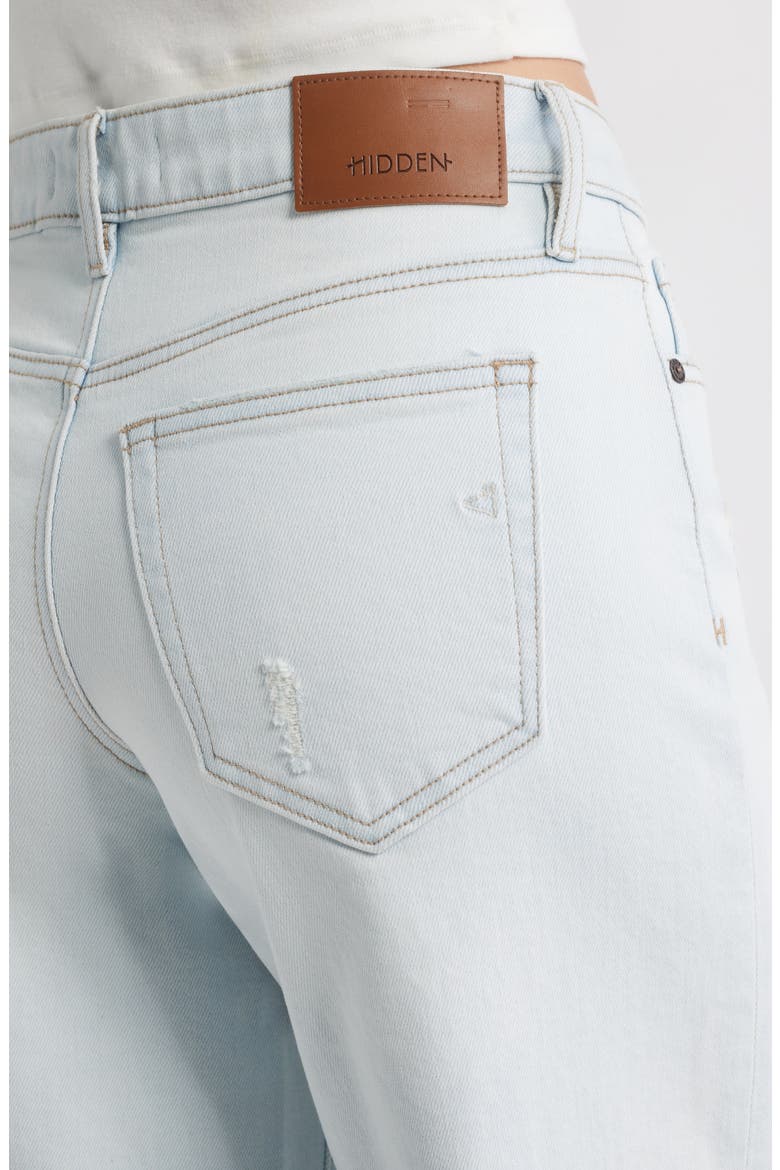 Chewed Hem Mid Rise Wide Leg Jeans, Alternate, color, LIGHT WASH