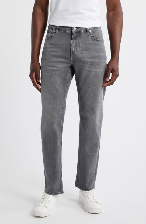 Ogden Straight Leg Jeans (Medium Grey)