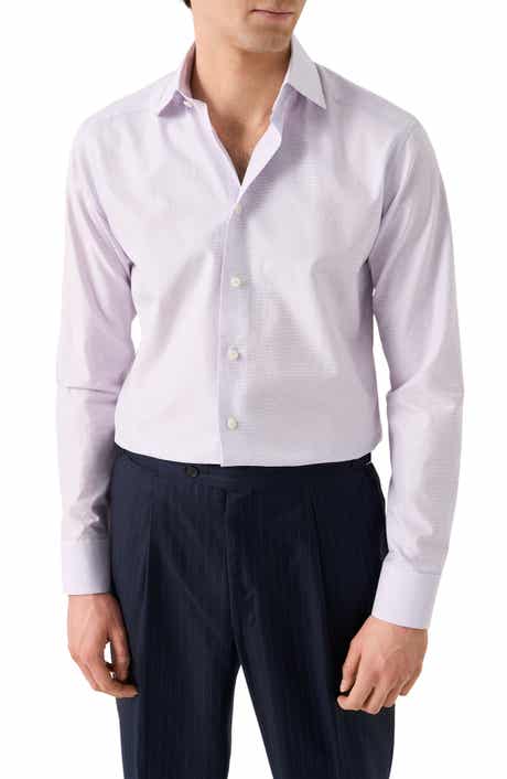 Contemporary Fit Check Cotton Twill Dress Shirt