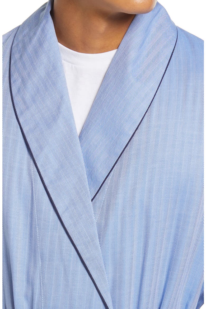 'Signature' Cotton Robe, Alternate, color, BLUE