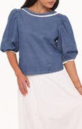 Petal & Pup Merli Denim Open Back Top