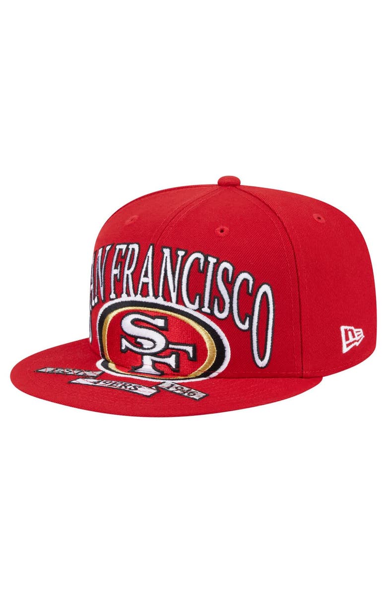 New Era Men's New Era Scarlet San Francisco 49ers  Oversized 59FIFTY Fitted Hat, Alternate, color, Scarlet
