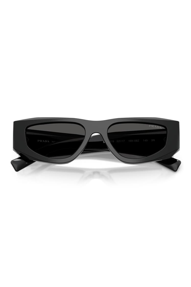 52mm Pillow Sunglasses, Alternate, color, BLACK / DARK GREY