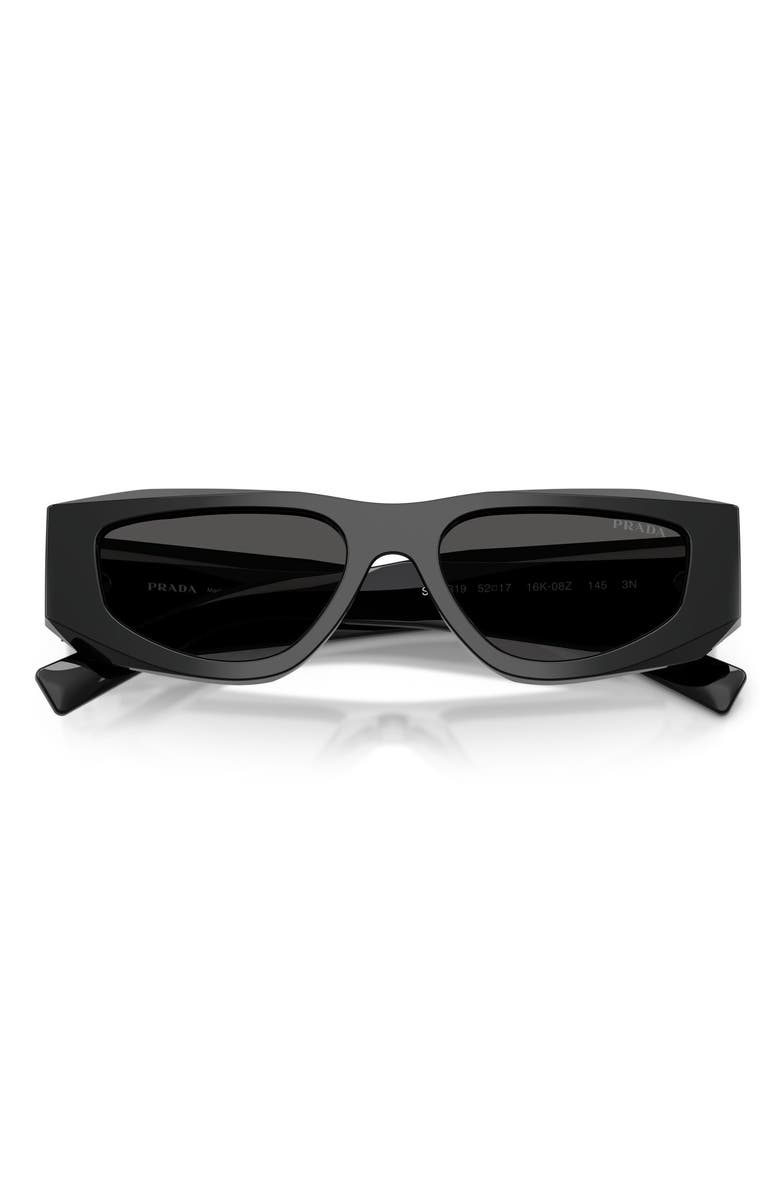 Prada 52mm Pillow Sunglasses, Alternate, color, Black / Dark Grey