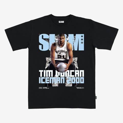Unisex SLAM Tim Duncan Black San Antonio Spurs Hardwood Classics Cover T-Shirt