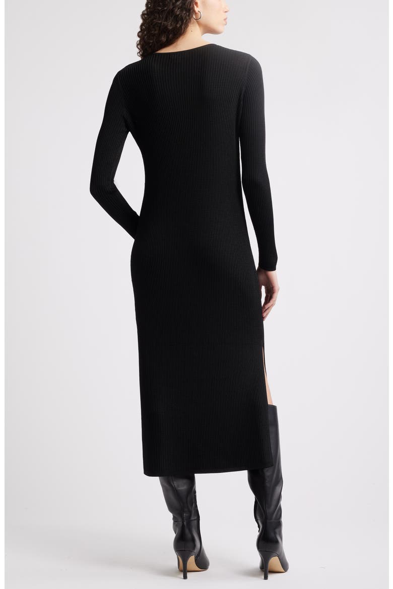 Long Sleeve Midi Sweater Dress, Alternate, color, BLACK
