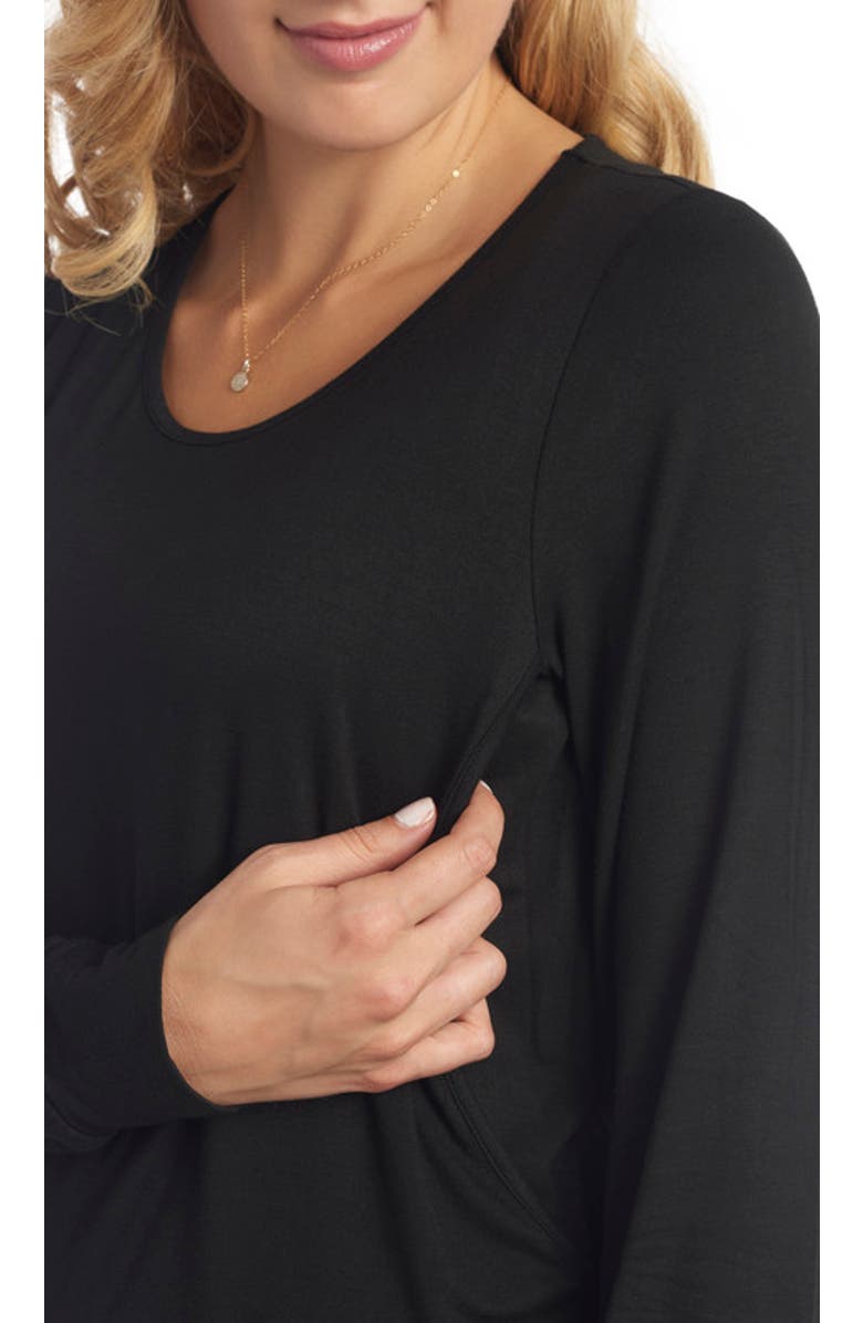 Everly Grey Whitney During & After 2-Piece Maternity/Nursing Top & Pant Set, Alternate, color, Black