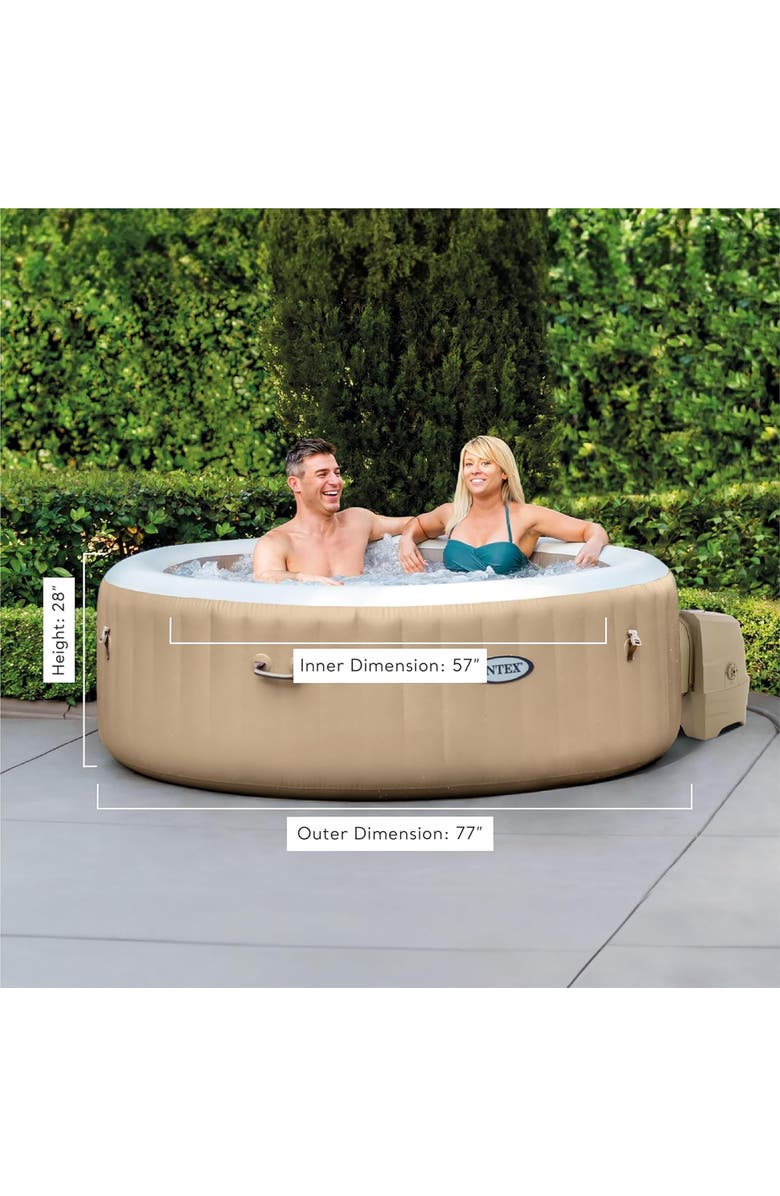 Intex Purespa Sahara Tan 4Person Inflatable Hot Tub, 77" Round, Jets, Alternate, color,