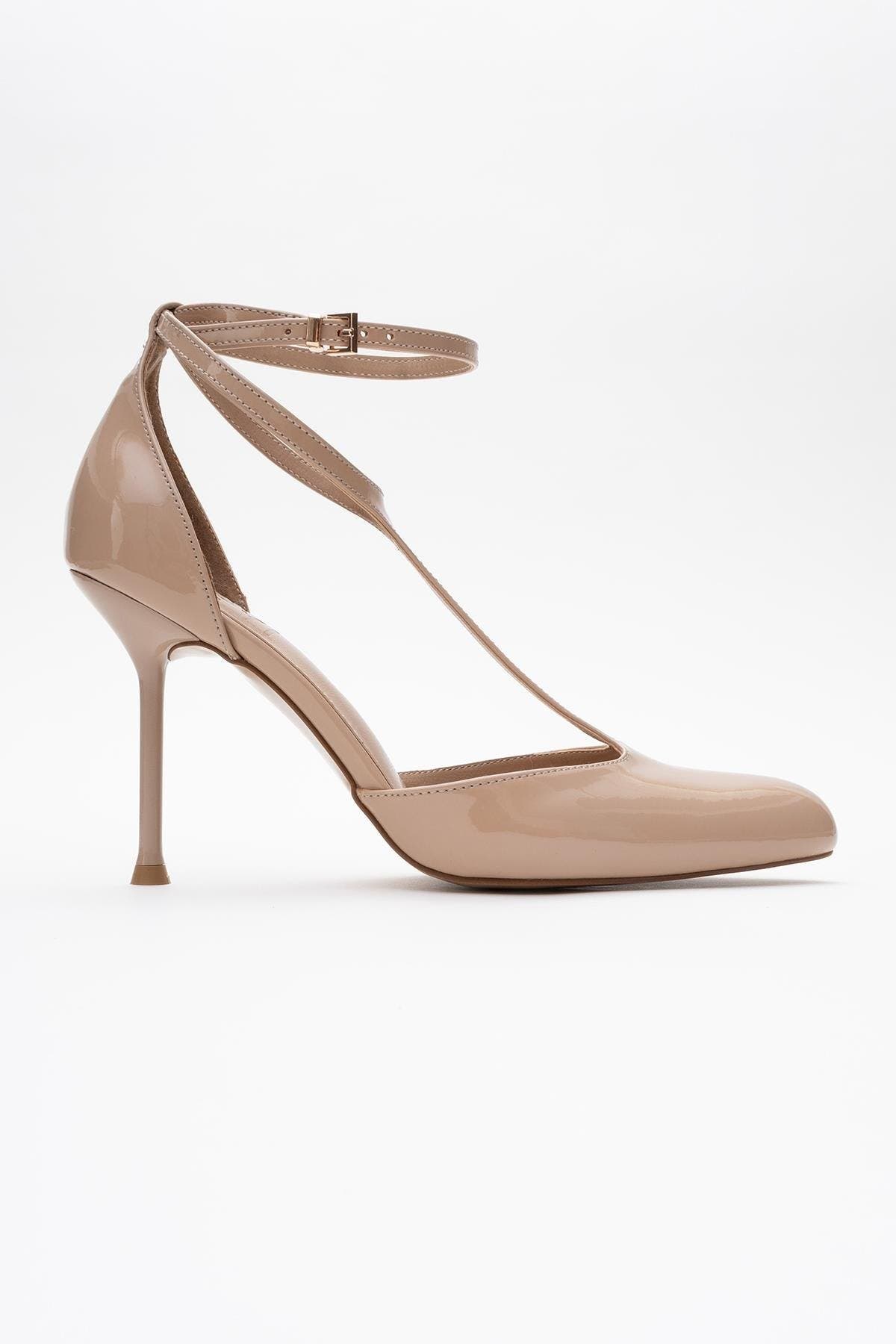 Jon T Strap Pump, Alternate, color, Beige Patent