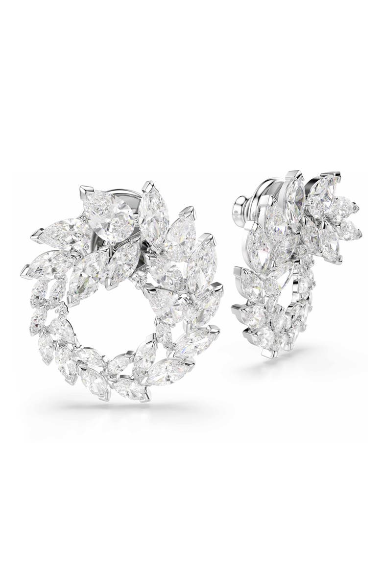 Mesmera Cubic Zirconia Small Hoop Earrings, Alternate, color, WHI/ RHS