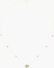 Everlee Bezel Oval and Diamond Chain Necklace in 14K