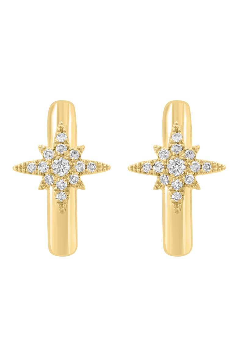 Diamond Pavé Huggie Hoop Earrings - 0.29ct, Alternate, color, GOLD