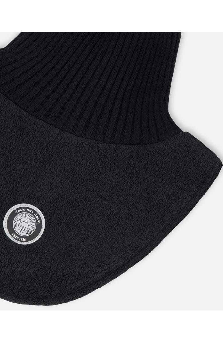 Deux par Deux Kids Gender Inclusive Polar Fleece and Knit Neckwarmer, Alternate, color, Black