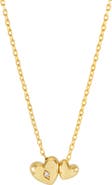Estella Bartlett Double Heart & Cubic Zirconia Necklace