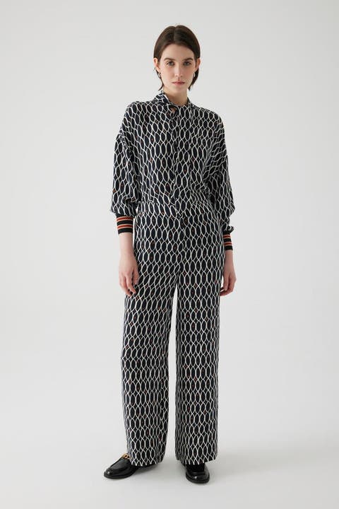 Adia Pants Geometric Patterned Palazzo Pants