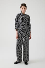 Exquise Adia Pants Geometric Patterned Palazzo Pants