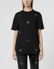 PHILIPP PLEIN Man Fit T-Shirt Mini Monogram Crystal Monogram Women