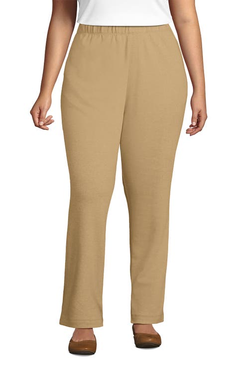 Plus Size Sport Knit High Rise Pants