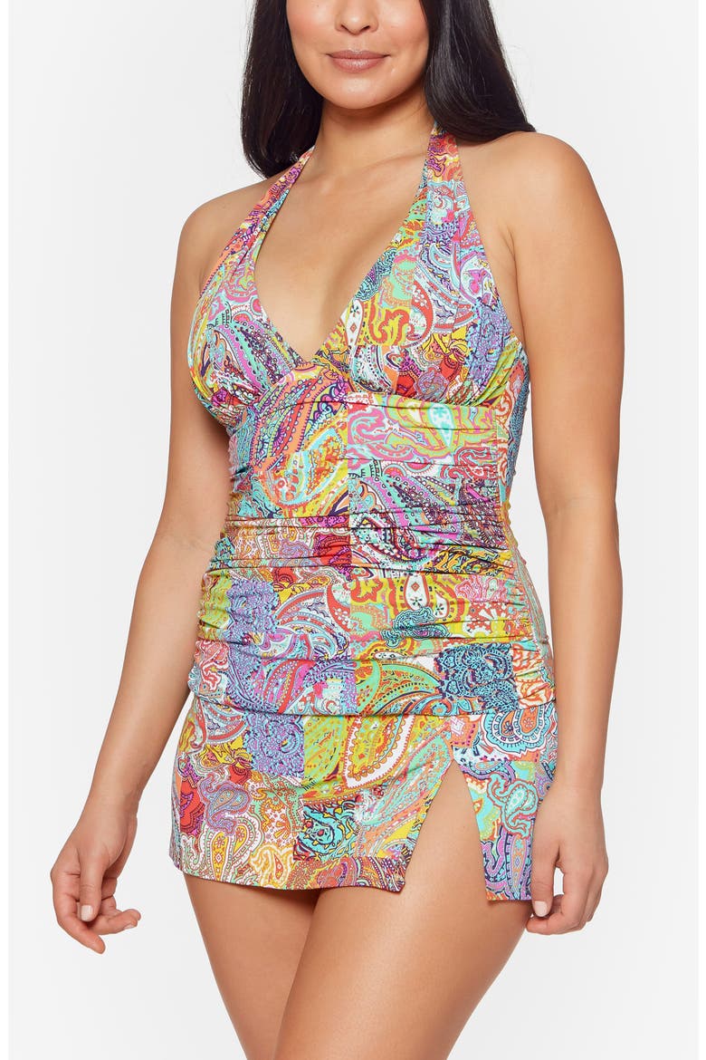 Halter Tankini Top, Alternate, color, MULTI