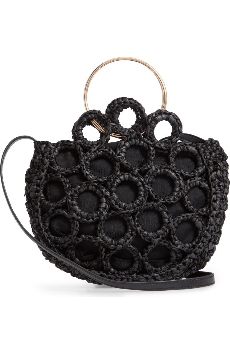 Mali + Lili Rachel Crochet Half Moon Bag, Alternate, color,