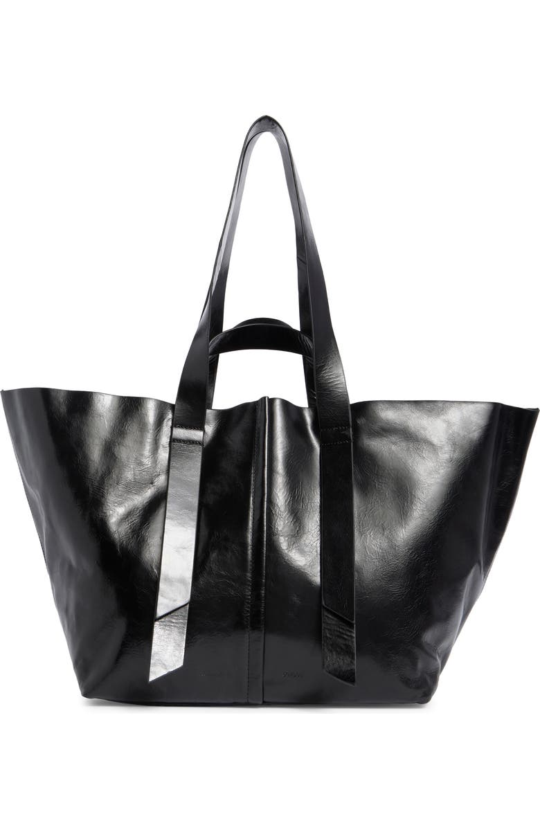 AllSaints Jacqueline Leather Tote, Main, color, Black