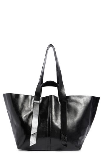 Allsaints Jacqueline Leather Tote In Black