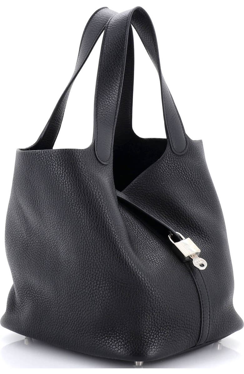 Pre-Owned Hermes Picotin Lock Bag Clemence MM, Alternate, color, Noir