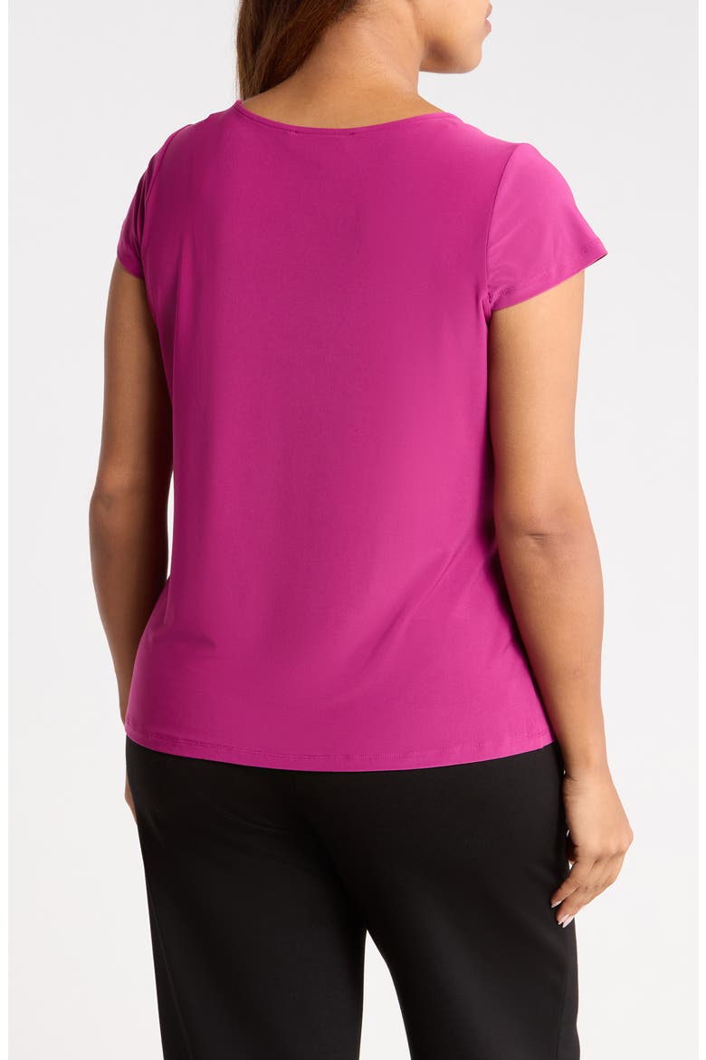 Cowl Neck Cap Sleeve Top, Alternate, color, CERISE